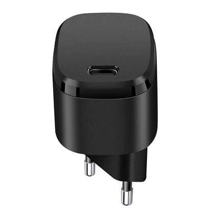 APQ-006 PD 20W USB-C / Type-C Single Port Wine Barrel Shape Travel Charger, EU Plug (Black) - Mobile Accessories by buy2fix | Online Shopping UK | buy2fix