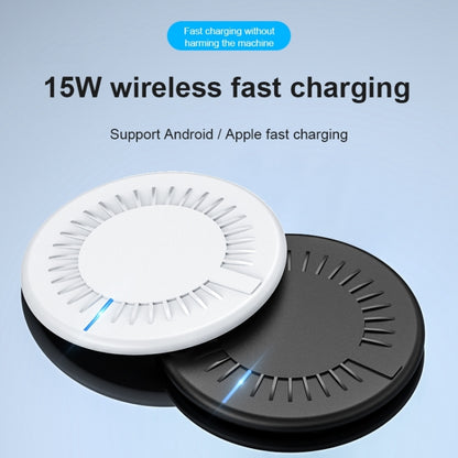 964 15W Round Shape Wireless Fast Charging(White) - Apple Accessories by buy2fix | Online Shopping UK | buy2fix