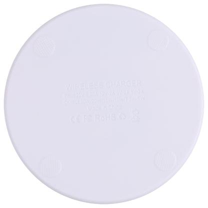 10W QI Plaid Pattern Round Plastic Wireless Charger (White) - Wireless Charger by buy2fix | Online Shopping UK | buy2fix