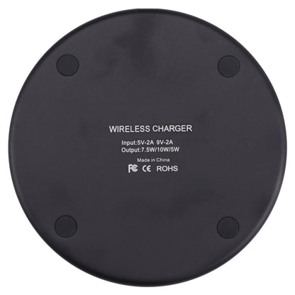 10W QI Plaid Pattern Round Metal Wireless Charger (Black) - Apple Accessories by buy2fix | Online Shopping UK | buy2fix