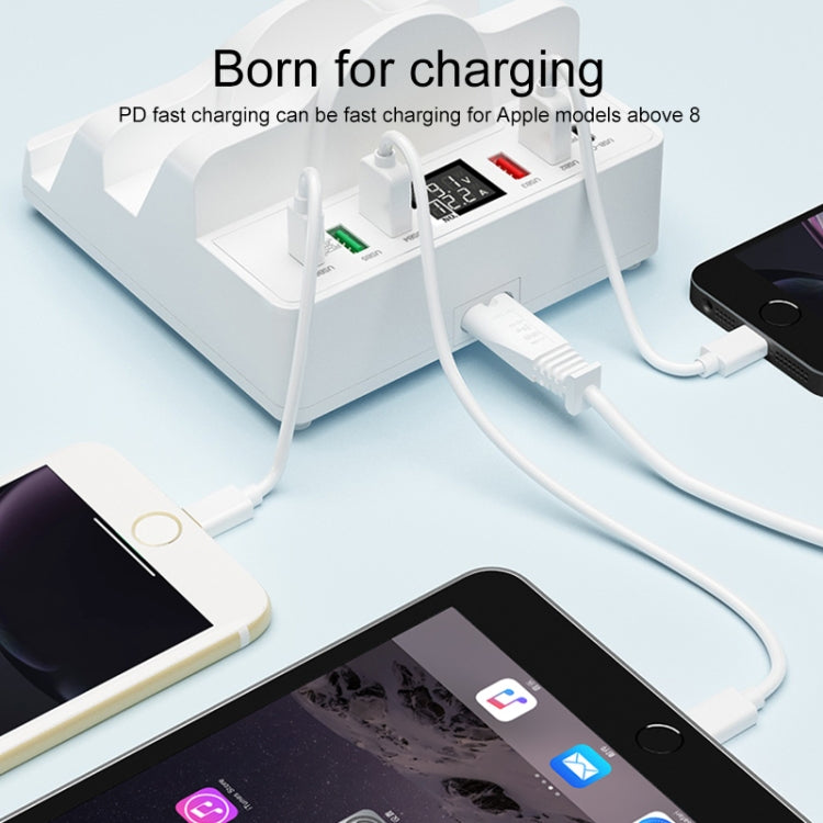 F6 Multifunctional Dual Wireless Charger with Phone Holder & Current Display, AU Plug - Apple Accessories by buy2fix | Online Shopping UK | buy2fix