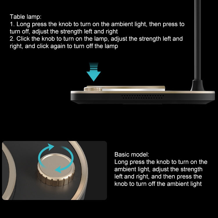 X3 15W 3 in 1 Wireless Charger, Table Lamp (Black) - Apple Accessories by buy2fix | Online Shopping UK | buy2fix