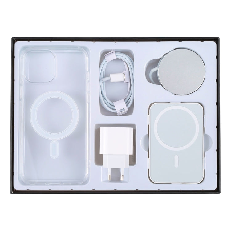 5 in 1 Data Cable + Travel Charger + Wired / Wireless MagSafe Magnetic Wireless Charger + MagSafe Magnetic Phone Case Digital Gift Box Set for iPhone 12 Pro Max, EU Plug(Black) - Apple Accessories by buy2fix | Online Shopping UK | buy2fix