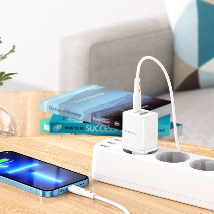 Borofone BN7 PD20W + QC3.0 Dual Ports Travel Charger, EU Plug(White) - Apple Accessories by Borofone | Online Shopping UK | buy2fix