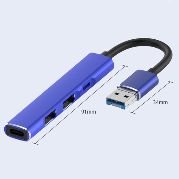 4 in 1 8 Pin/USB to Type-C / 2个USB / 8 Pin Ports Multifunctional Docking Station HUB (Red) - Computer & Networking by buy2fix | Online Shopping UK | buy2fix