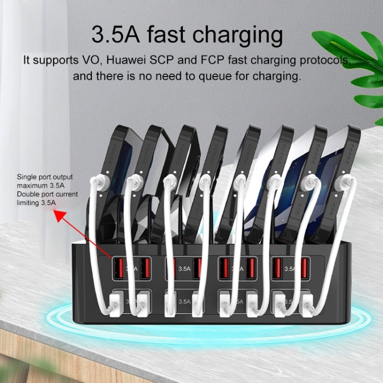 YFY-A55 150W 16 x USB Ports Smart Charging Station with Phone & Tablet Stand, AU Plug by buy2fix