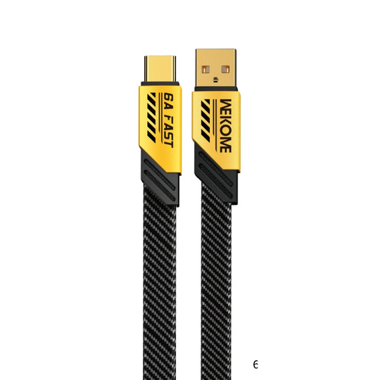 Câble de données à charge rapide WK WDC-190a Mech Series 6A USB vers USB-C/Type-C, longueur : 1 m (jaune)