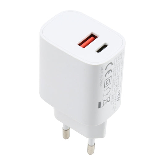 T087 20W USB-C / Type-C + USB Ports Fast Charging Travel Charger, EU Plug by buy2fix