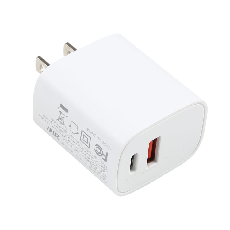 U087 20W USB-C / Type-C + USB Ports Fast Charging Travel Charger, US Plug - Apple Accessories by buy2fix | Online Shopping UK | buy2fix