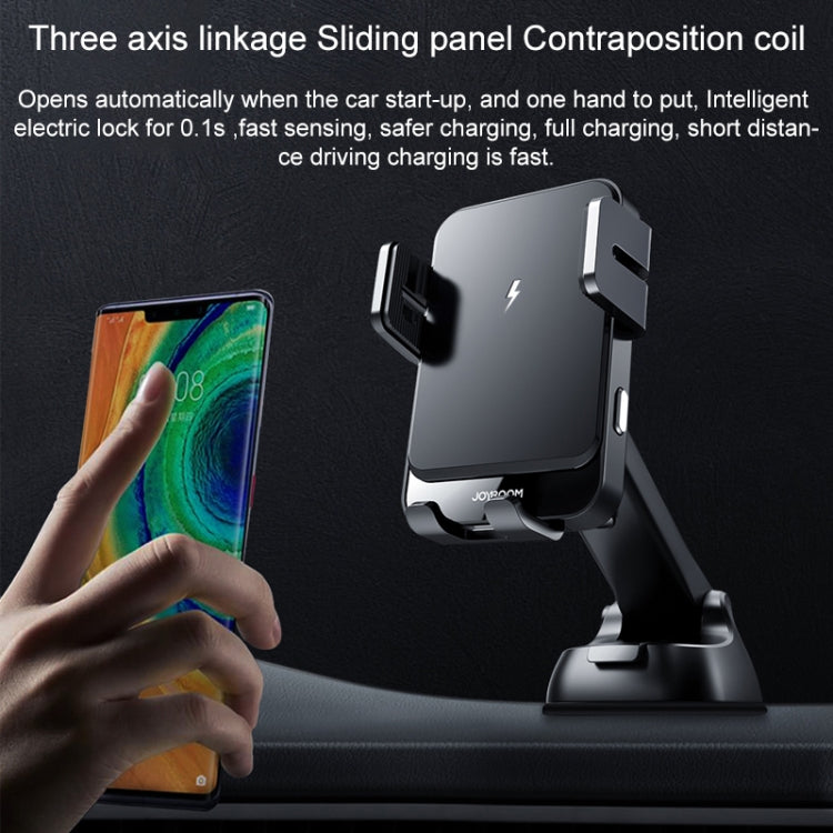 JOYROOM JR-ZS219 Three-axis Car Dashboard Wireless Charging Mobile Phone Bracket Holder (Black) - In Car by JOYROOM | Online Shopping UK | buy2fix