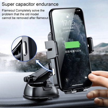 JOYROOM JR-ZS219 Three-axis Car Dashboard Wireless Charging Mobile Phone Bracket Holder (Black) - In Car by JOYROOM | Online Shopping UK | buy2fix