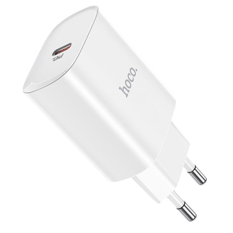 hoco N14 PD 20W Single Port Smart Travel Charger Power Adapter, EU Plug(White) - Apple Accessories by hoco | Online Shopping UK | buy2fix
