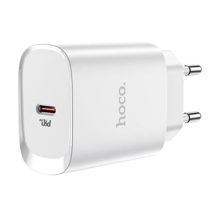 hoco N14 PD 20W Single Port Smart Travel Charger Power Adapter, EU Plug(White) - Apple Accessories by hoco | Online Shopping UK | buy2fix