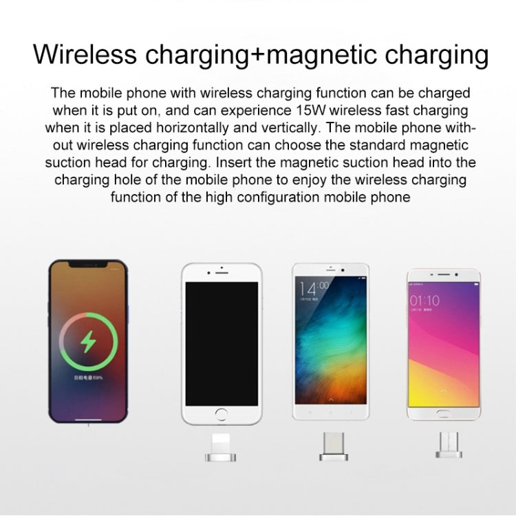 V8 15W Five-finger Sofa Phone Magnetic Suction Wireless Charger Stand (Black) - Apple Accessories by buy2fix | Online Shopping UK | buy2fix