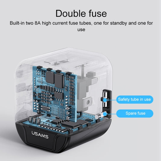 USAMS US-CC173 T55 12W Universal Multi Plug Travel Charger(Black) by USAMS