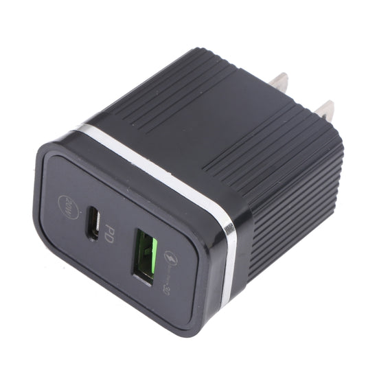 46-A2C2 20W PD + QC3.0 USB Multifunction Fast Charger,US Plug(Black) by buy2fix