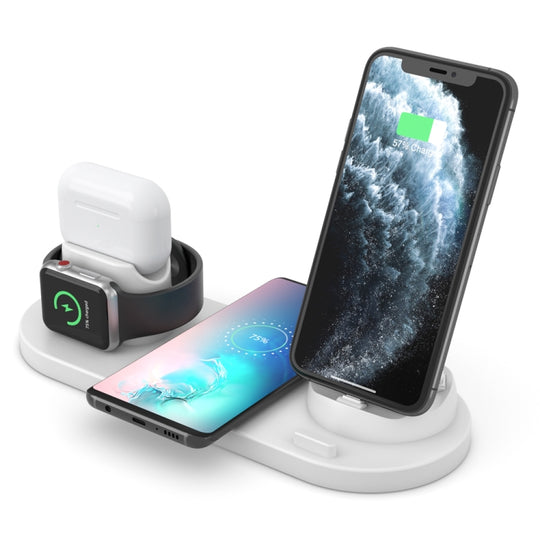 HQ-UD15-aktualisiertes 6-in-1-Wireless-Ladegerät für iPhone, Apple Watch, AirPods und andere Android-Telefone (weiß)