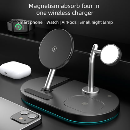 S20 4 in 1 15W Multifunctional Magnetic Wireless Charger with Night Light & Holder for Mobile Phones / AirPods(White) - Multifunction Charger by buy2fix | Online Shopping UK | buy2fix
