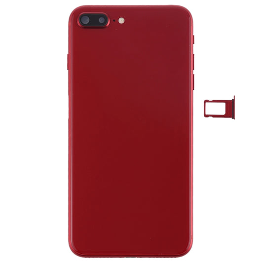 Battery Back Cover Assembly with Side Keys & Vibrator & Speaker Ringer Buzzer & Power Button + Volume Button Flex Cable & Card Tray for iPhone 8 Plus(Red) by buy2fix