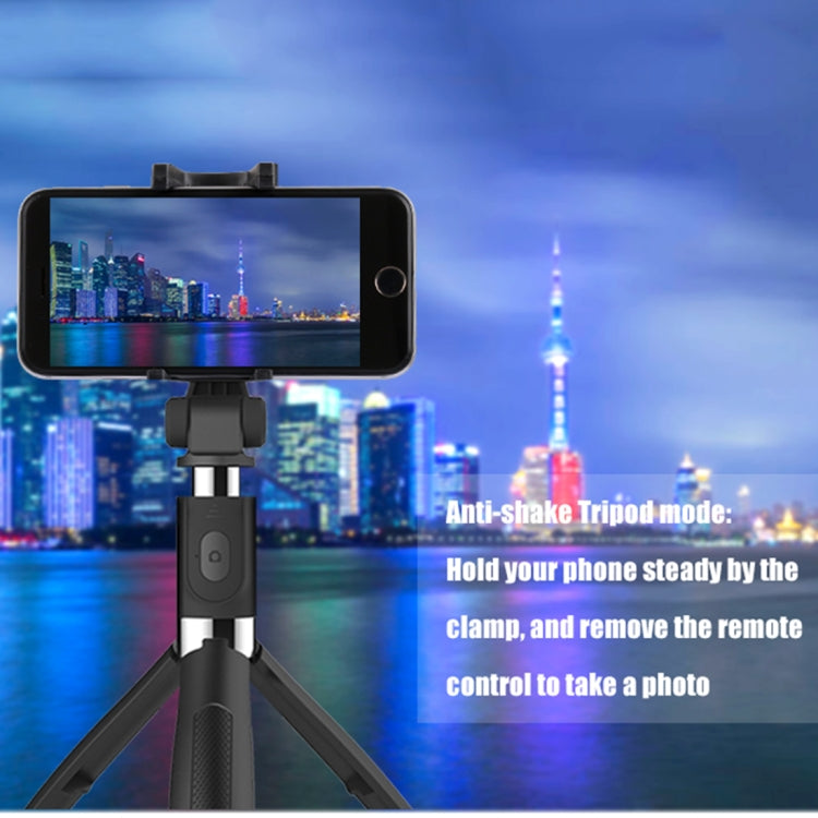 2 in 1 Foldable Bluetooth Shutter Remote Selfie Stick Tripod for iPhone and Android Phones(Black) - Consumer Electronics by buy2fix | Online Shopping UK | buy2fix