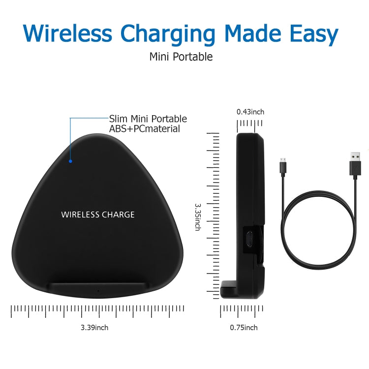 QK11 10W ABS + PC Fast Charging Qi Wireless Charger Pad(Blue) - Apple Accessories by buy2fix | Online Shopping UK | buy2fix