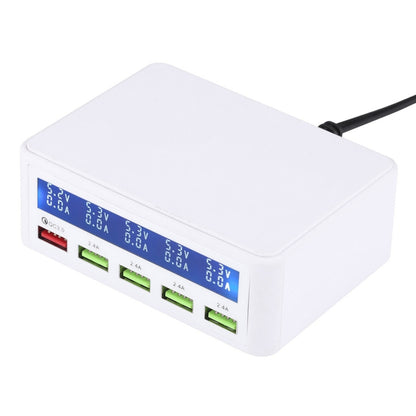 40W QC3.0  2.4A  4-USB Ports Fast Charger Station Travel Desktop Charger Power Adapter with LCD Digital Display, US Plug - Multifunction Charger by buy2fix | Online Shopping UK | buy2fix