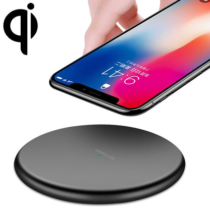 TOVYS-KC-N5 9V 1A Output Frosted Round Wire Qi Standard Fast Charging Wireless Charger, Cable Length: 1m(Black) - Wireless Charger by buy2fix | Online Shopping UK | buy2fix