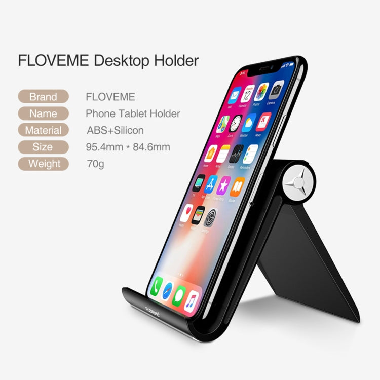 FLOVEME 0-100 Degree Swivel Adjustable ABS Stand Desktop Phone Holder, For iPad, iPhone, Galaxy, Huawei, Xiaomi, HTC, Sony, and other Mobile Phones or Tablets(White) - Desktop Holder by FLOVEME | Online Shopping UK | buy2fix