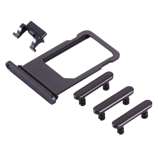 Plateau de carte + touche de contrôle du volume + bouton d'alimentation + touche de vibrateur pour interrupteur muet pour iPhone 8 Plus (gris)