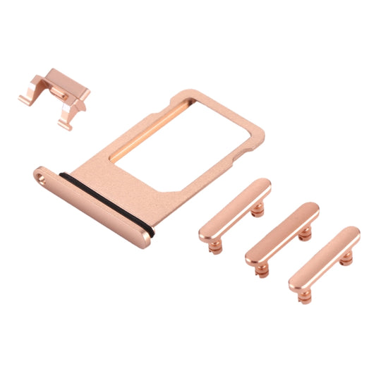 Plateau de carte + touche de contrôle du volume + bouton d'alimentation + touche de vibrateur pour interrupteur muet pour iPhone 8 Plus (or)