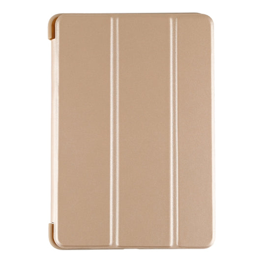 PU Plastic Bottom Case Foldable Deformation Left and Right Flip Leather Case with Three Fold Bracket & Smart Sleep for iPad mini 2019 (Gold) by buy2fix