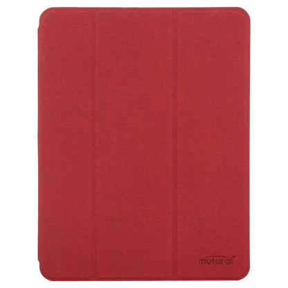 Mutural YASHI Series TPU + PU Cloth Pattern Texture Horizontal Flip Leather Case with Three-folding Holder & Pen Slot & Wake-up / Sleep Function For iPad Air 2022 / 2020 10.9(Red) - iPad Air (2022) / (2020) 10.9 Cases by Mutural | Online Shopping UK | buy2fix