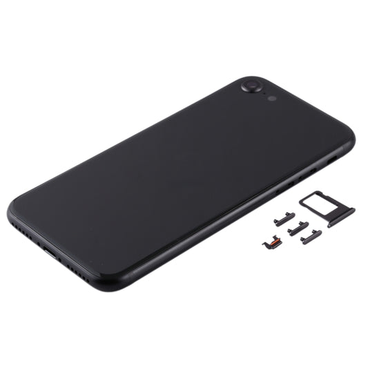 Battery Back Cover with Camera Lens Cover & SIM Card Tray & Side keys for iPhone SE 2020(Black) by buy2fix