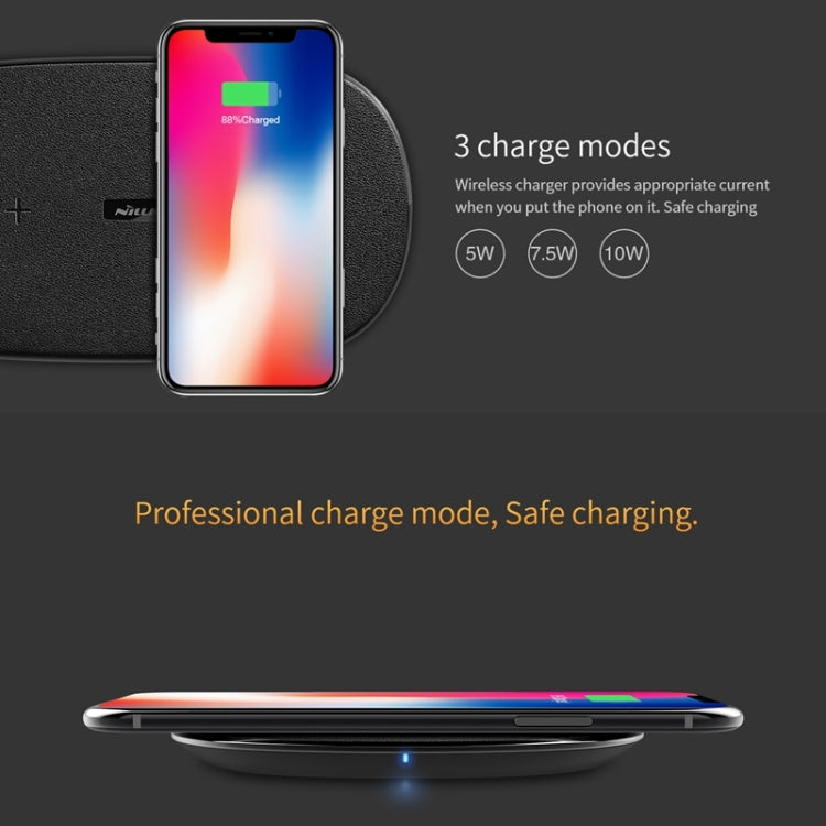 NILLKIN MC031 Gemini Dual Wireless Faster Charger QI Standard Smart Recognition 5/7.5/10W, For iPhone / Samsung / Nokia other QI Standard Smart Phones(Black) - Apple Accessories by NILLKIN | Online Shopping UK | buy2fix