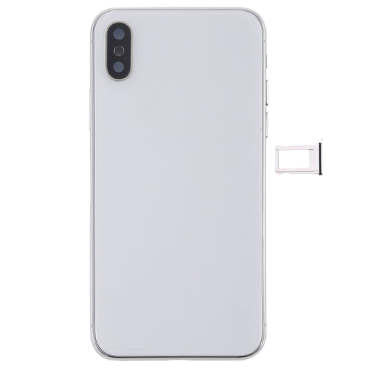 Battery Back Cover Assembly with Side Keys & Wireless Charging Module & Volume Button Flex Cable & Card Tray for iPhone X(White) by buy2fix