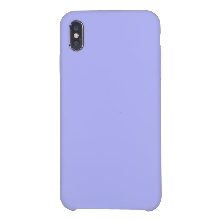 For iPhone X / XS Pure Color Liquid Silicone + PC Dropproof Protective Back Cover Case(Light Purple) - Apple Accessories by buy2fix | Online Shopping UK | buy2fix