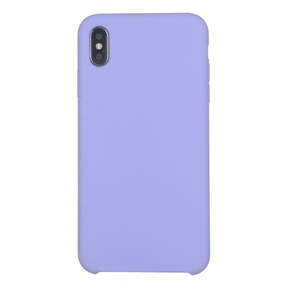 For iPhone X / XS Pure Color Liquid Silicone + PC Dropproof Protective Back Cover Case(Light Purple) - Apple Accessories by buy2fix | Online Shopping UK | buy2fix