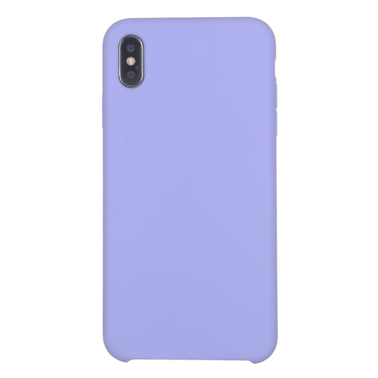 For iPhone X / XS Pure Color Liquid Silicone + PC Dropproof Protective Back Cover Case(Light Purple) by buy2fix