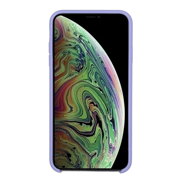 For iPhone X / XS Pure Color Liquid Silicone + PC Dropproof Protective Back Cover Case(Light Purple) - Apple Accessories by buy2fix | Online Shopping UK | buy2fix