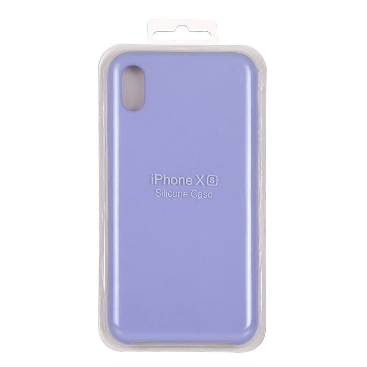 For iPhone X / XS Pure Color Liquid Silicone + PC Dropproof Protective Back Cover Case(Light Purple) - Apple Accessories by buy2fix | Online Shopping UK | buy2fix