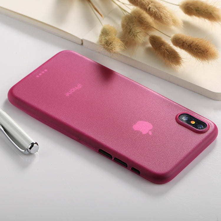 For iPhone X / XS Ultra-thin Frosted PP Protective Back Cover Case (Magenta) - Apple Accessories by buy2fix | Online Shopping UK | buy2fix