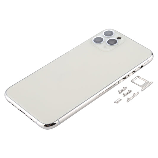 Back Housing Cover with SIM Card Tray & Side keys & Camera Lens for iPhone 11 Pro(Silver) by buy2fix