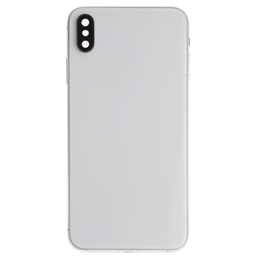 Battery Back Cover Assembly (with Side Keys & Speaker Ringer Buzzer & Motor & Camera Lens & Card Tray & Power Button + Volume Button + Charging Port + Signal Flex Cable & Wireless Charging Module) for iPhone XS Max(White) by buy2fix