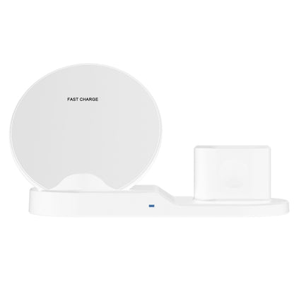 N30 3 in 1 Fast Wireless Charger Holder for Qi Standard Smartphones & iWatch & AirPods(White) - Multifunction Charger by buy2fix | Online Shopping UK | buy2fix