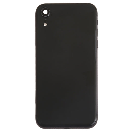 Battery Back Cover Assembly (with Side Keys & Speaker Ringer Buzzer & Motor & Camera Lens & Card Tray & Power Button + Volume Button + Charging Port + Signal Flex Cable & Wireless Charging Module) for iPhone XR(Black) by buy2fix