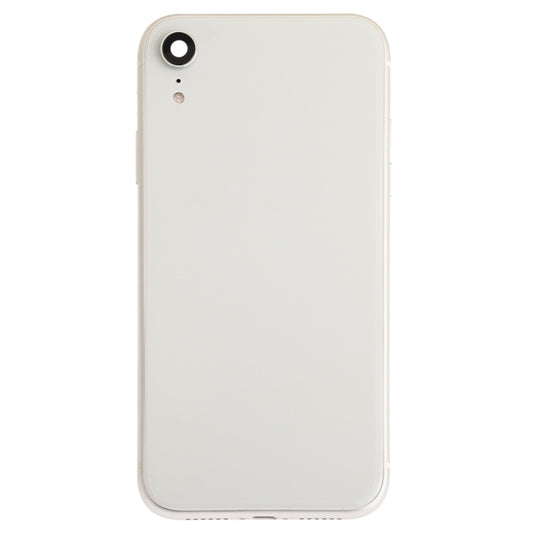 Battery Back Cover Assembly (with Side Keys & Speaker Ringer Buzzer & Motor & Camera Lens & Card Tray & Power Button + Volume Button + Charging Port + Signal Flex Cable & Wireless Charging Module) for iPhone XR(Silver) by buy2fix