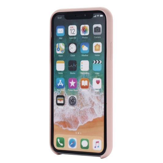 For iPhone XR Four Corners Full Coverage Liquid Silicone Case(Light Pink) by buy2fix