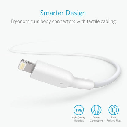 ANKER PowerLine II USB to 8 Pin MFI Certificated Charging Data Cable, Length: 0.9m(White) - Apple Accessories by ANKER | Online Shopping UK | buy2fix