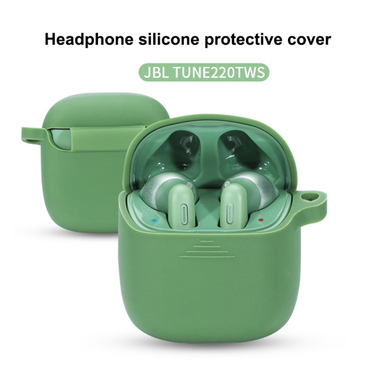 Wireless Earphones Pure Color Silicone Anti-fall Protective Case For JBL TUNE 220TWS(Dark Blue) - JBL Earphone Case by buy2fix | Online Shopping UK | buy2fix
