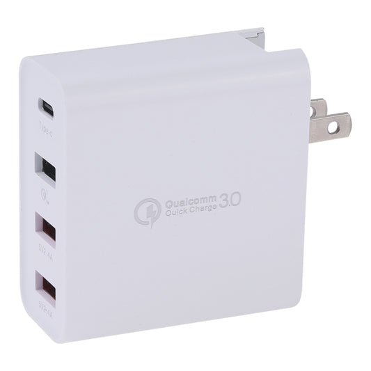 A3P 3A Max Output USB-C / Type-C + QC3.0 + Dual USB 4 Ports Wall Travel Charger, US Plug by buy2fix